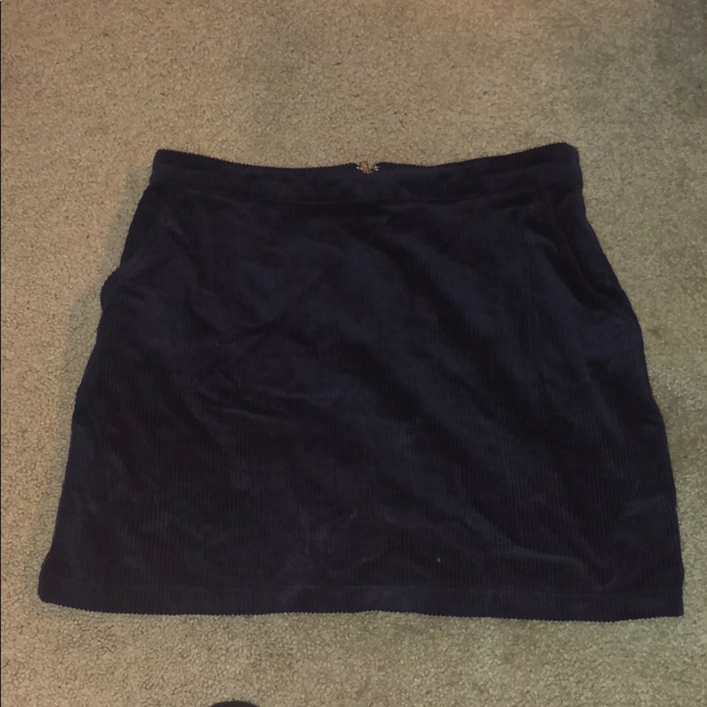 Navy blue corduroy skirt